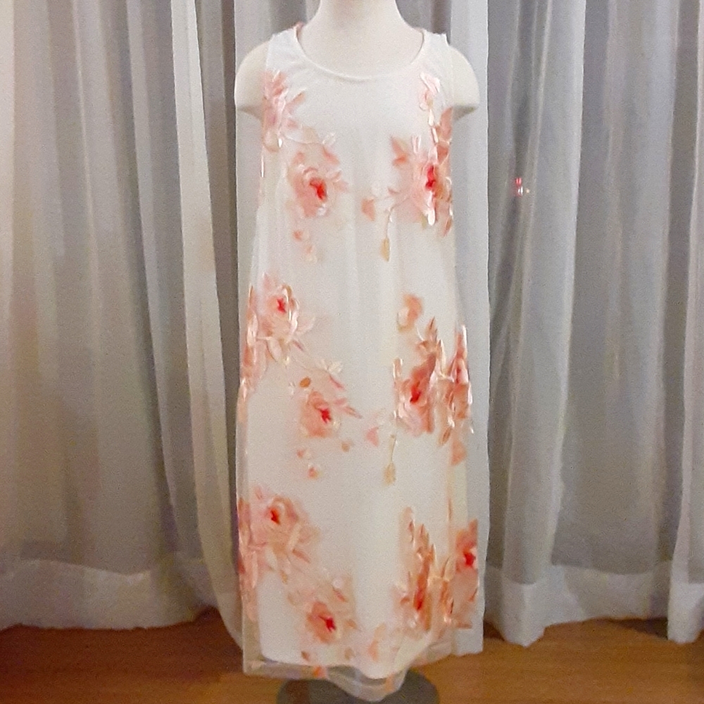 Beautiful Pink Rose embroidered Dress
